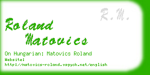 roland matovics business card
